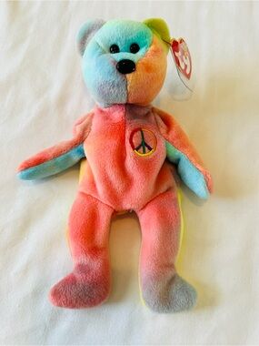 TY Beanie Babies Peace Bear Retired with multiple ERRORS